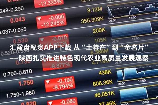 汇盈盘配资APP下载 从“土特产”到“金名片”——陕西扎实推进特色现代农业高质量发展观察