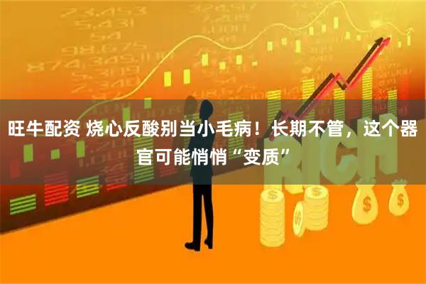 旺牛配资 烧心反酸别当小毛病！长期不管，这个器官可能悄悄“变质”